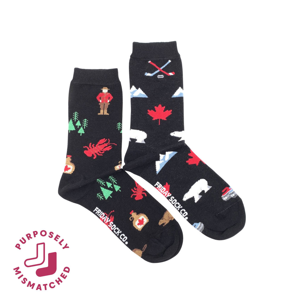 Friday Sock - Women's - Canada Icons Mismatched Crew Socks