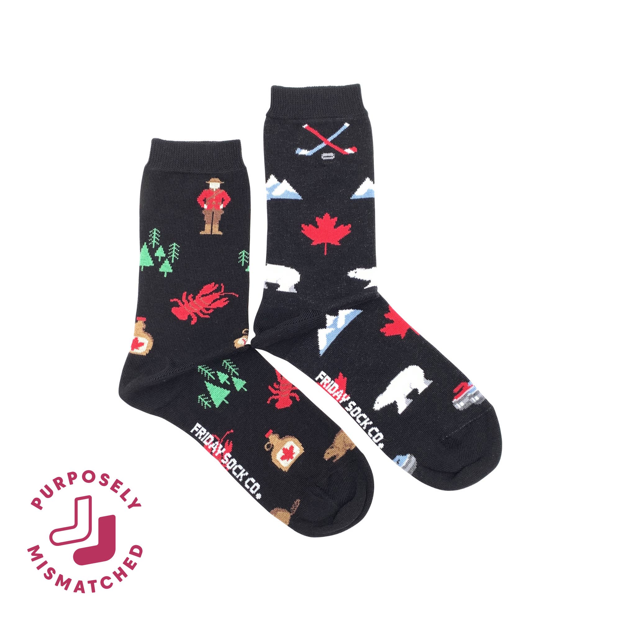 Friday Sock - Women's - Canada Icons Mismatched Crew Socks