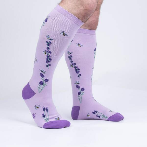 Sock it to Me - Stretch-It Knee High Sock: Bees and Lavender