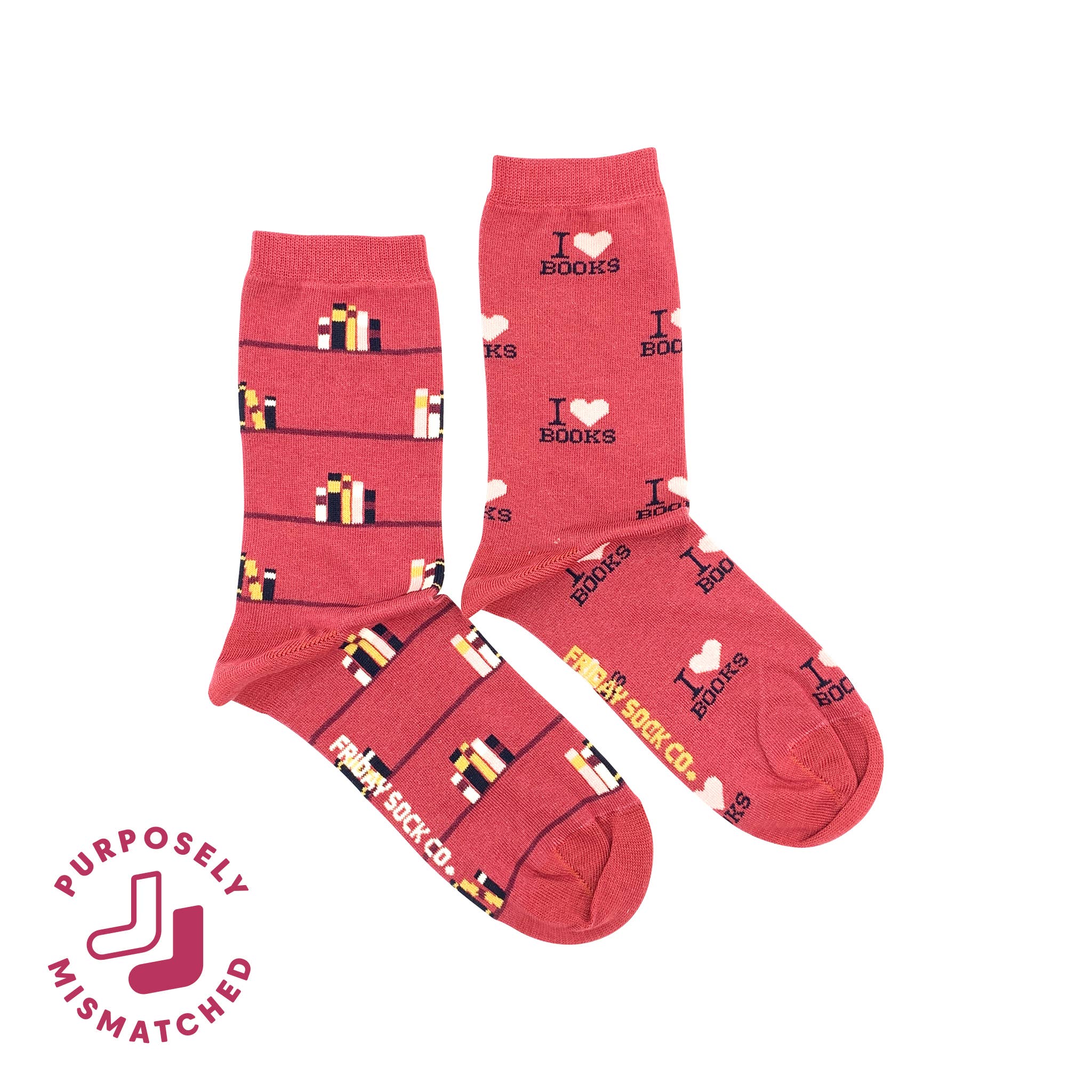 Friday Sock - Women's - I Love Books Socks