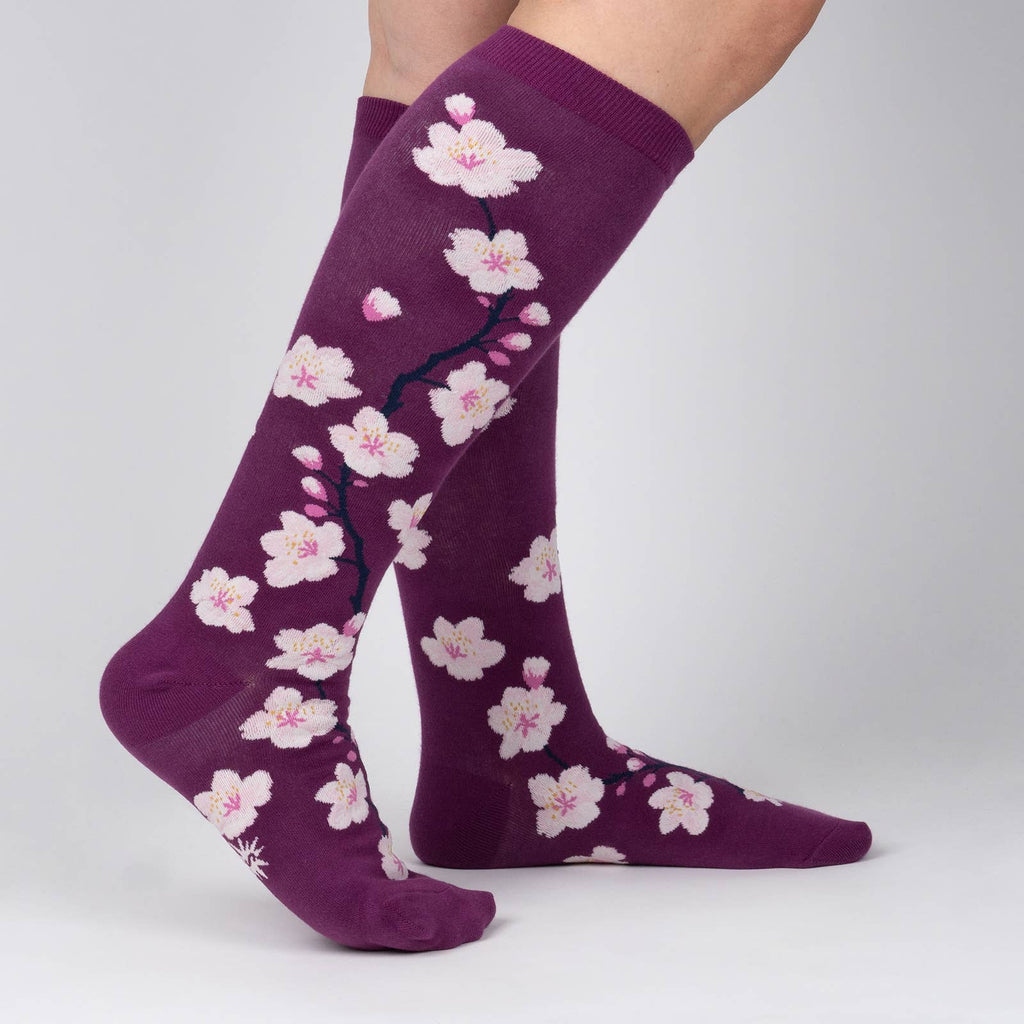 Sock it to Me - Stretch-It Knee High Sock: Cherry Blossoms