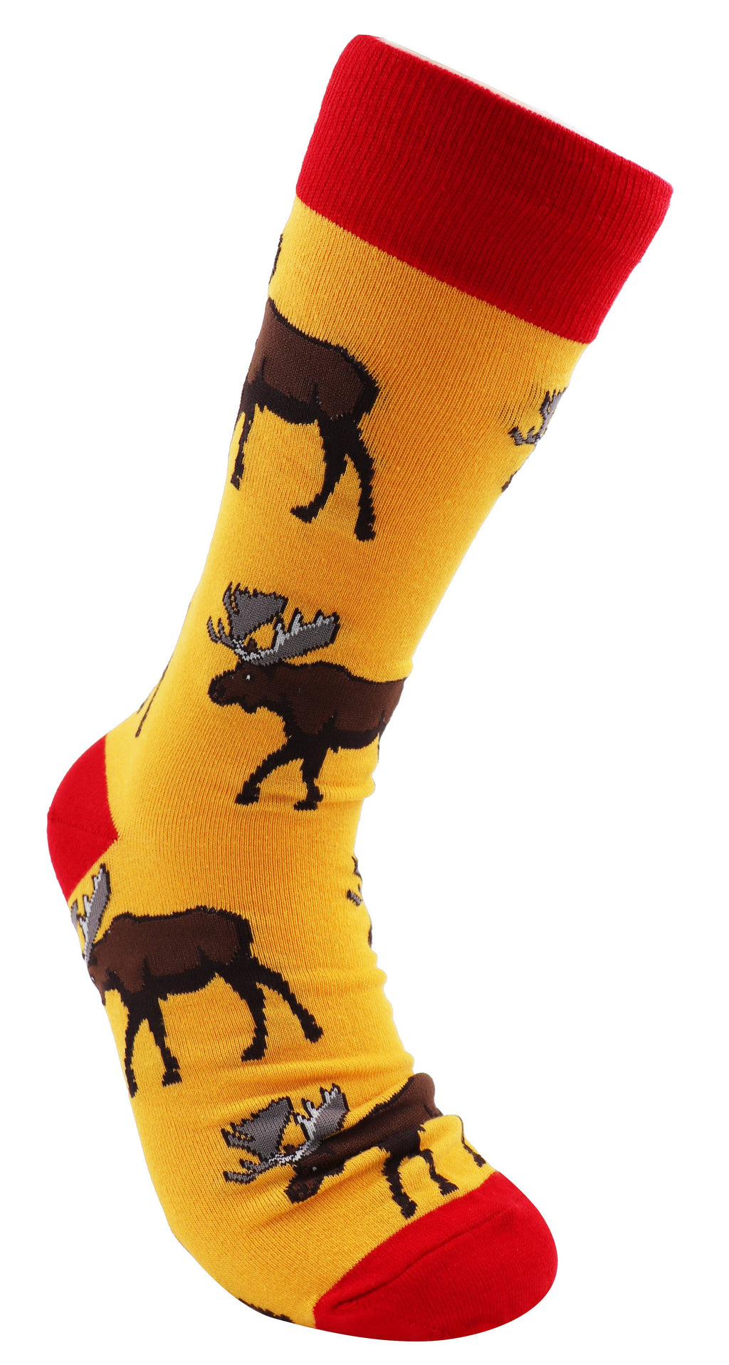 SoXcellent - Moose Unisex Fun Crew Novelty Funny Socks - M