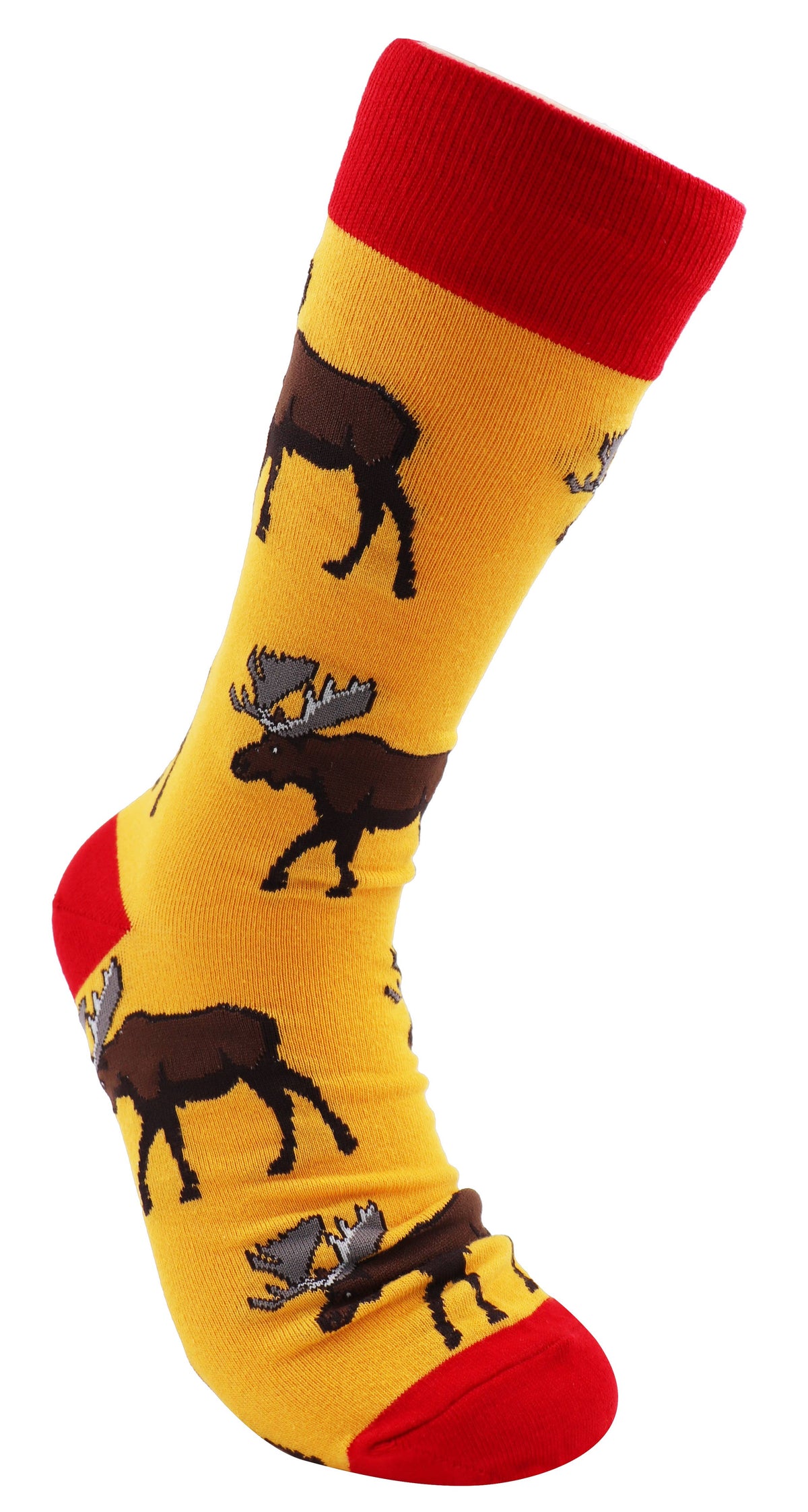 SoXcellent - Moose Unisex Fun Crew Novelty Funny Socks - M