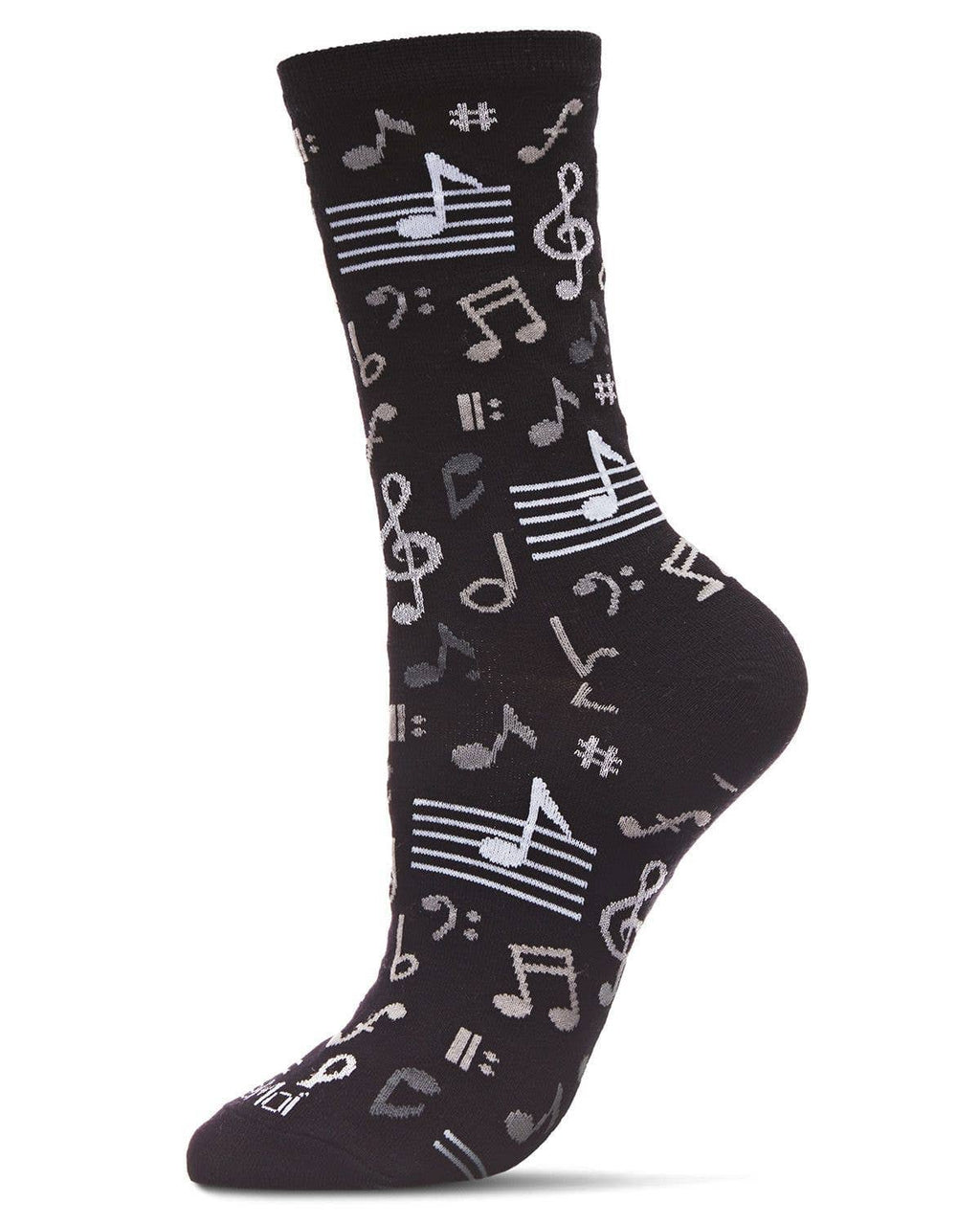 Memoi - Women's - Musical Notes Bamboo Crew Sock