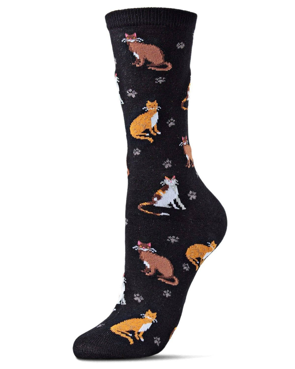MeMoi - Women's - Cats & Friend Bamboo Crew Socks