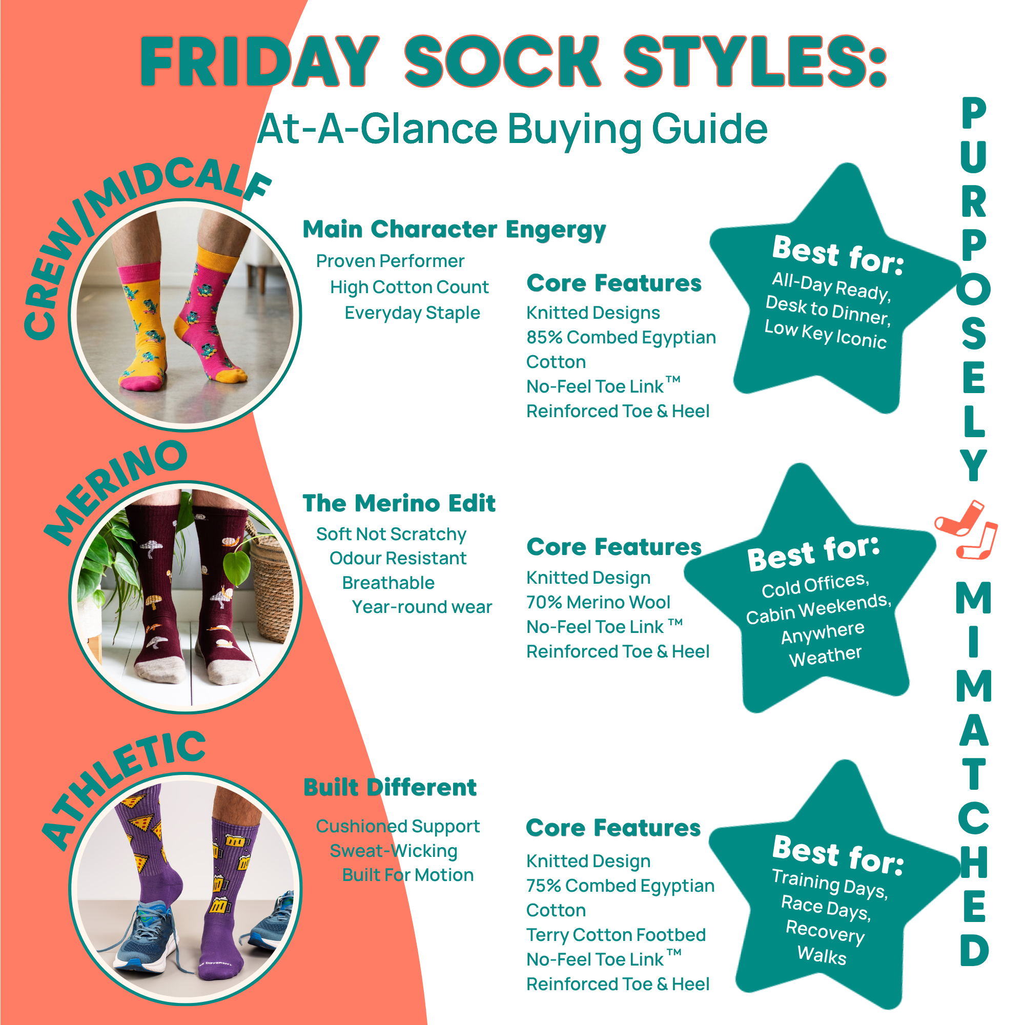 Friday Sock Co. - Men's Green Dinosaur Mid-Calf Socks