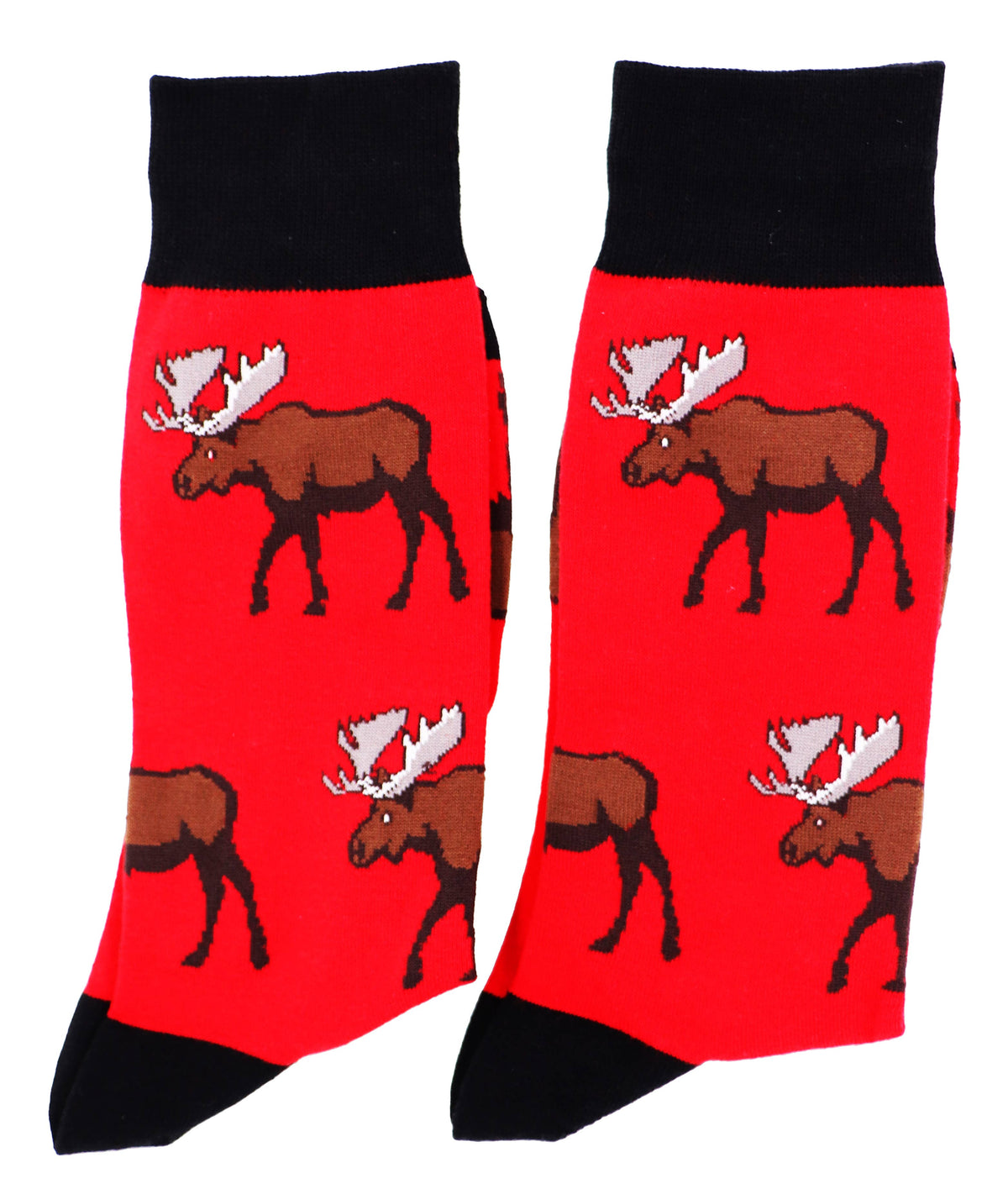SoXcellent - Moose Unisex Fun Crew Novelty Funny Socks - M