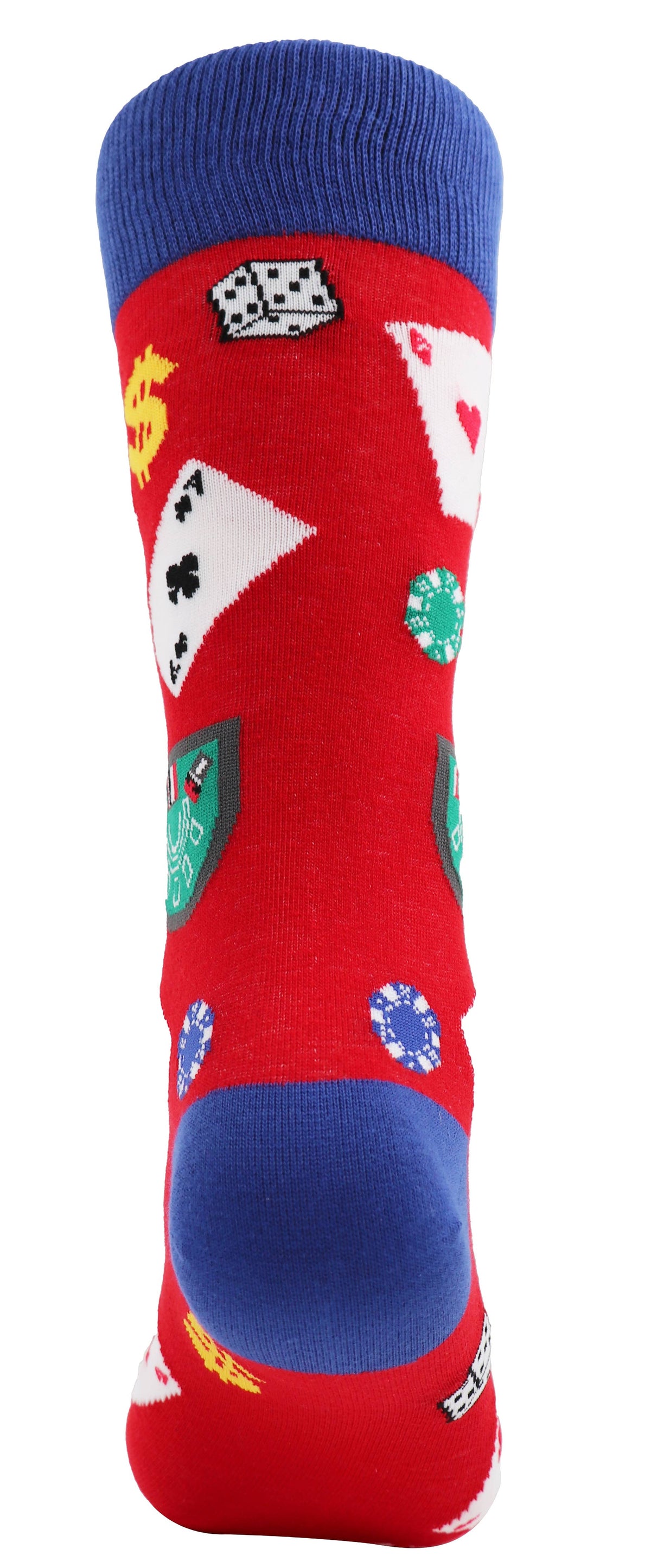 SoXcellent - Casino Play Card Dollar Dice Unisex Novelty Socks - M