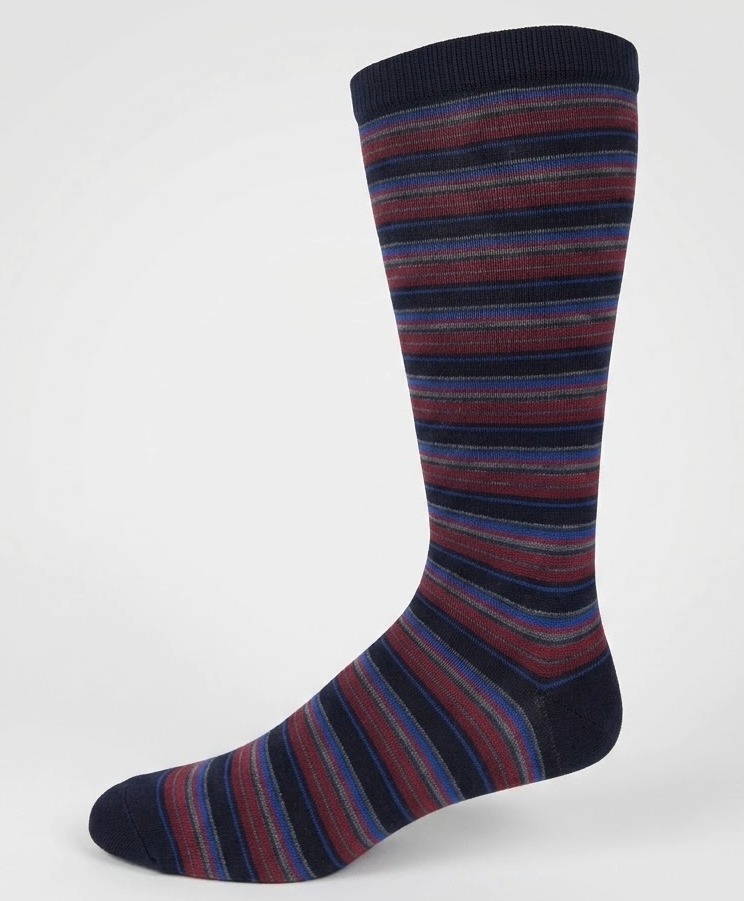 KEY - Diabetic Wellness - Men's - Non-Elastic - Multi Stripe Socks