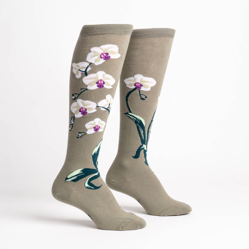 Sock it to Me - Knee High Sock: Orchids