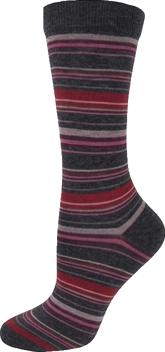 KEY - Diabetic Wellness - Women's - non-Elastic - Bamboo - Crew Socks - Stripes