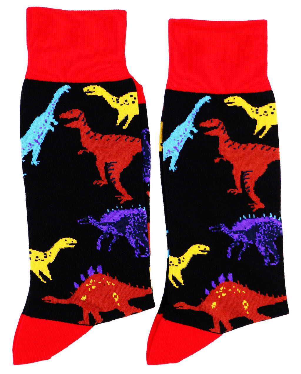 SoXcellent - Dinosaur Animal Unisex Casual Pattern Funny Socks - Red Black