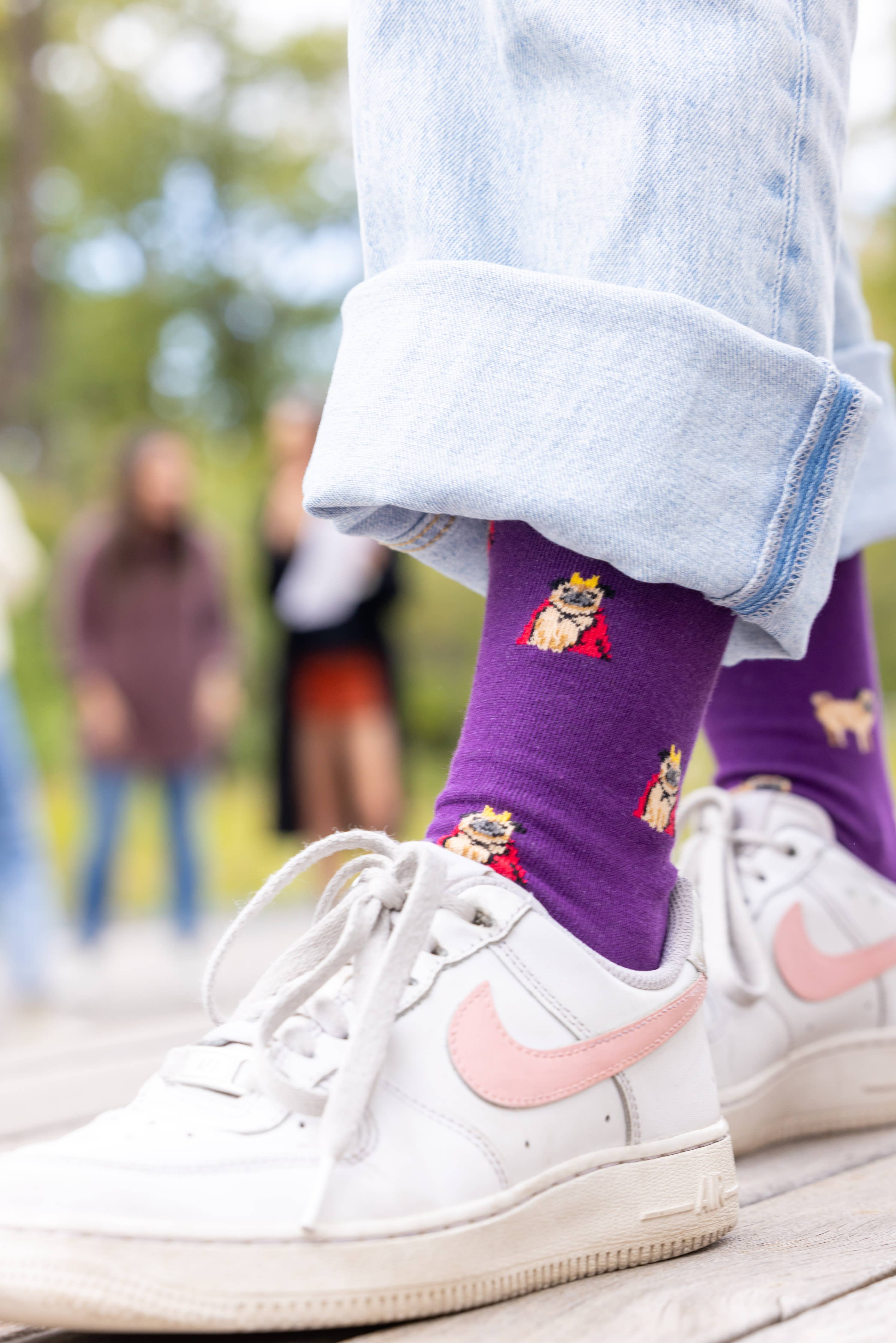 Friday Sock Co. - Women's Pug Crew Socks - Soft Everyday Comfort