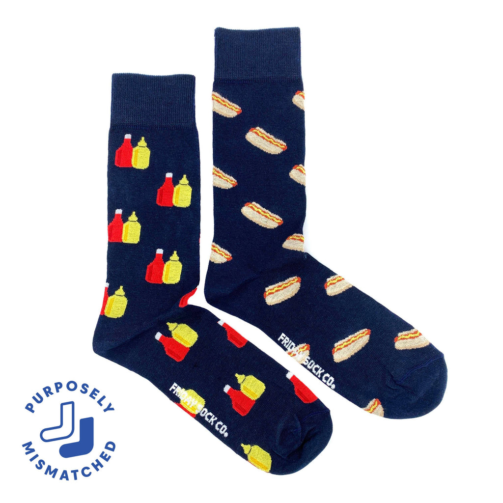 Friday Sock Co. - Men’s Mustard, Ketchup & Hot Dog Mid-Calf Socks