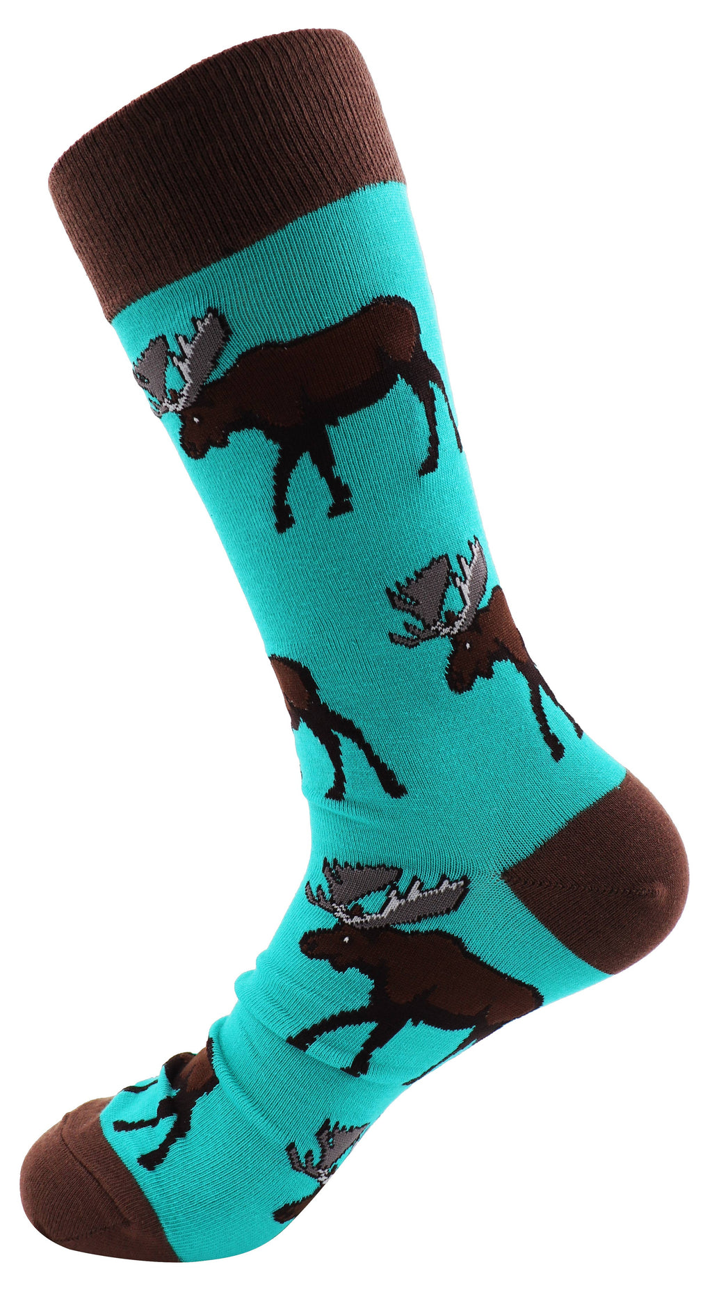 SoXcellent - Moose Unisex Fun Crew Novelty Funny Socks - M