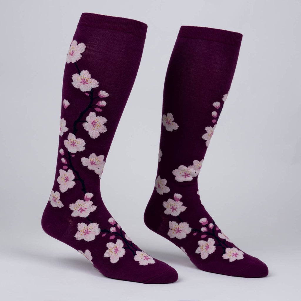 Sock it to Me - Stretch-It Knee High Sock: Cherry Blossoms
