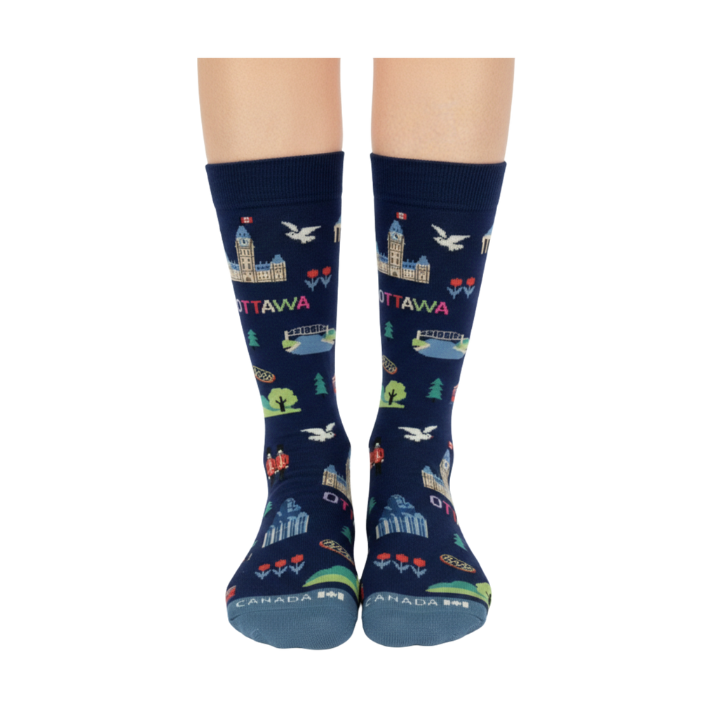 Northern Icons Canada - MEN-Ottawa Canada Landmark Graphic Crew Socks