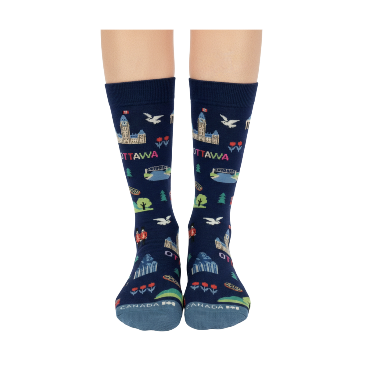 Northern Icons Canada - MEN-Ottawa Canada Landmark Graphic Crew Socks
