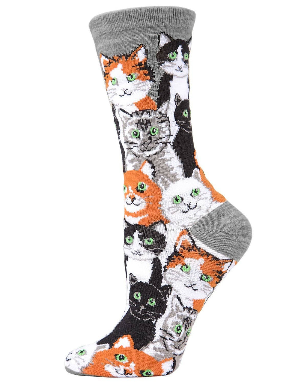 MeMoi - Women's - Multi Cat Bamboo Blend Crew Socks