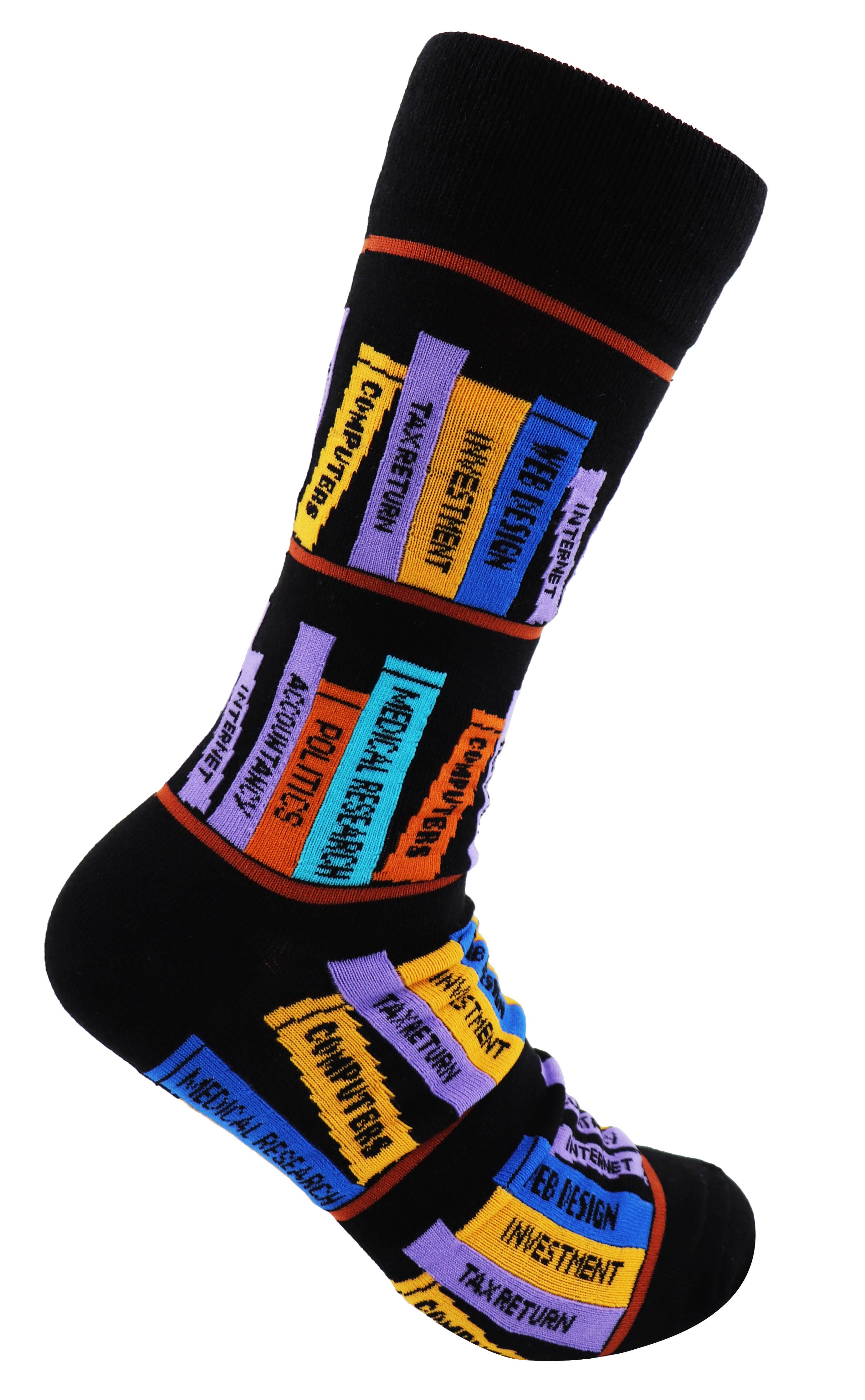 SoXcellent - Bookshelf Unisex Crew Novelty Socks
