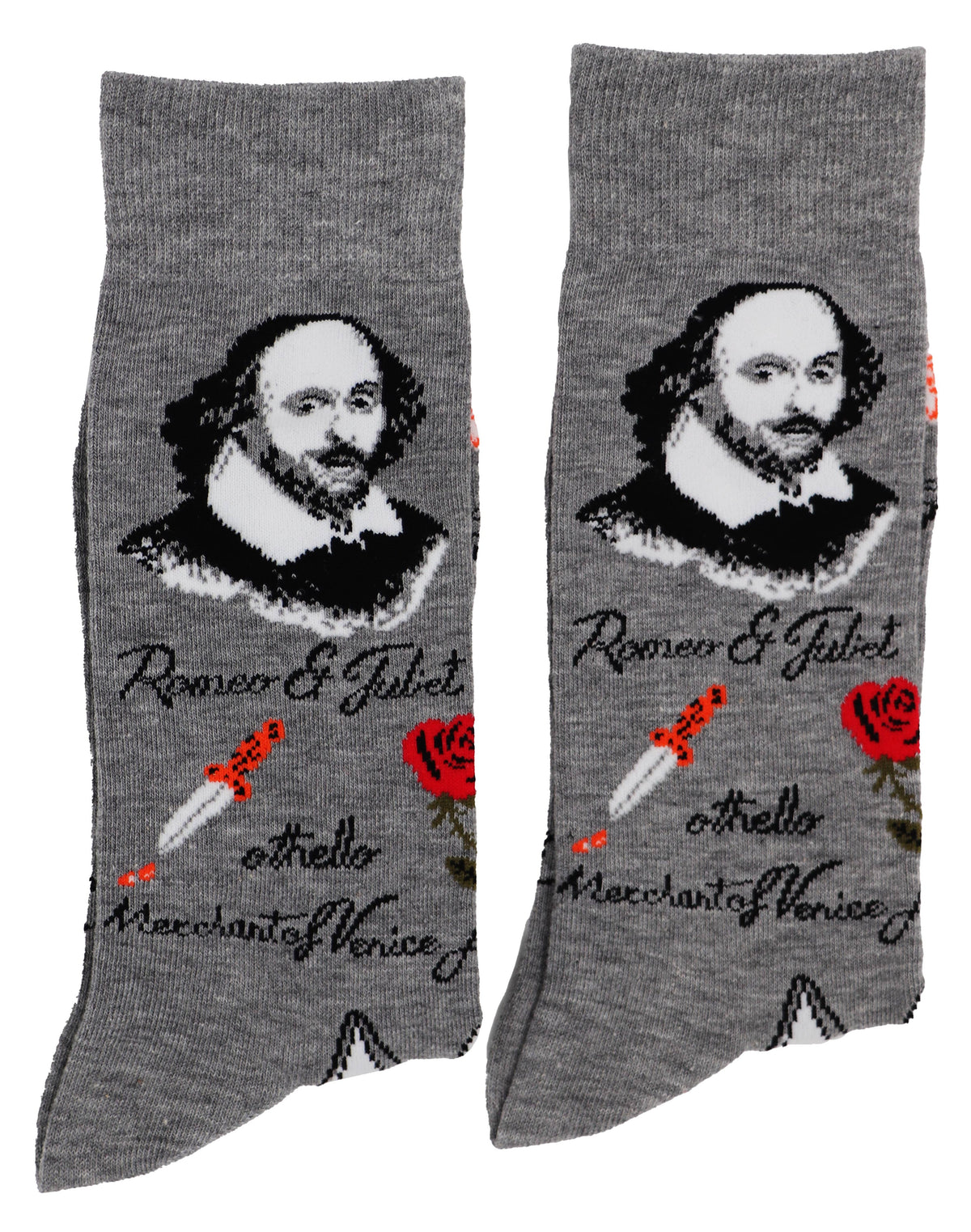 SoXcellent - Shakespeare Unisex Crew Novelty Funny Socks - M