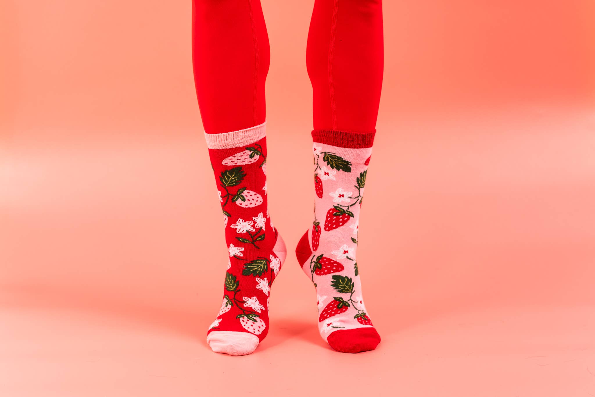 Friday Sock Co. - Women's Strawberry Crew Socks - Fun Spring Gift for Mom