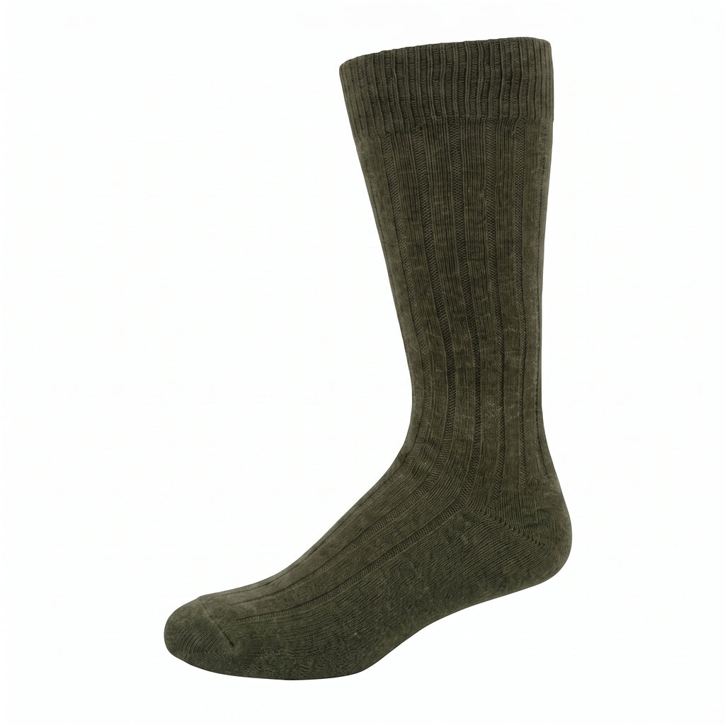 KEY - Men's Dress Socks - Cotton Broad Rib