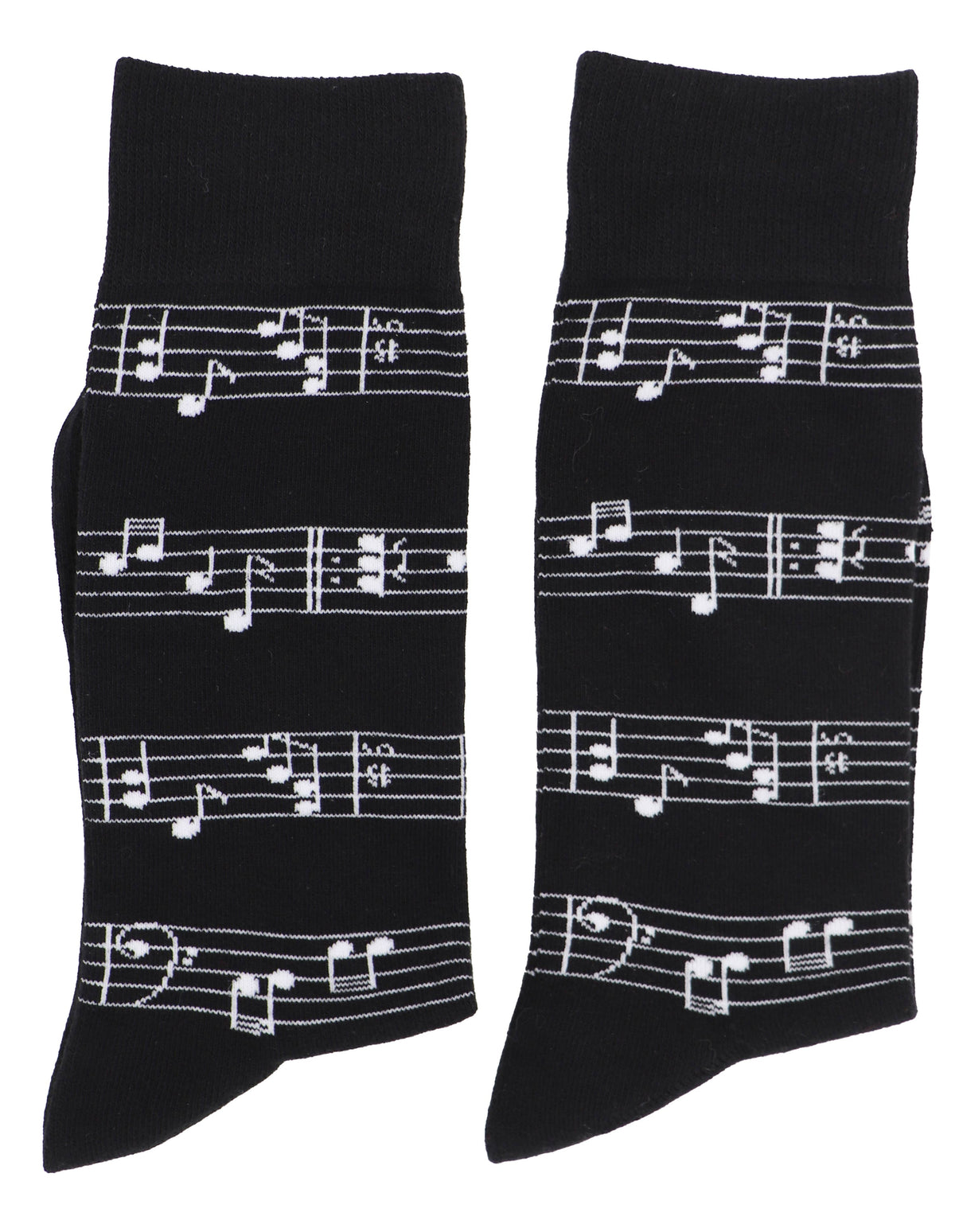 SoXcellent - Music Note Black White Unisex Crew Novelty Funny Socks - M