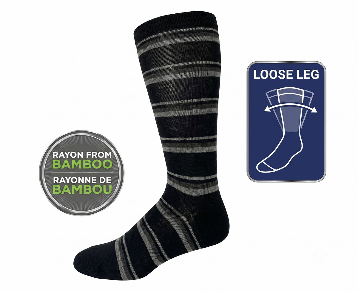 KEY - Diabetic Wellness - Men's-Non-Elastic Bamboo Stripe