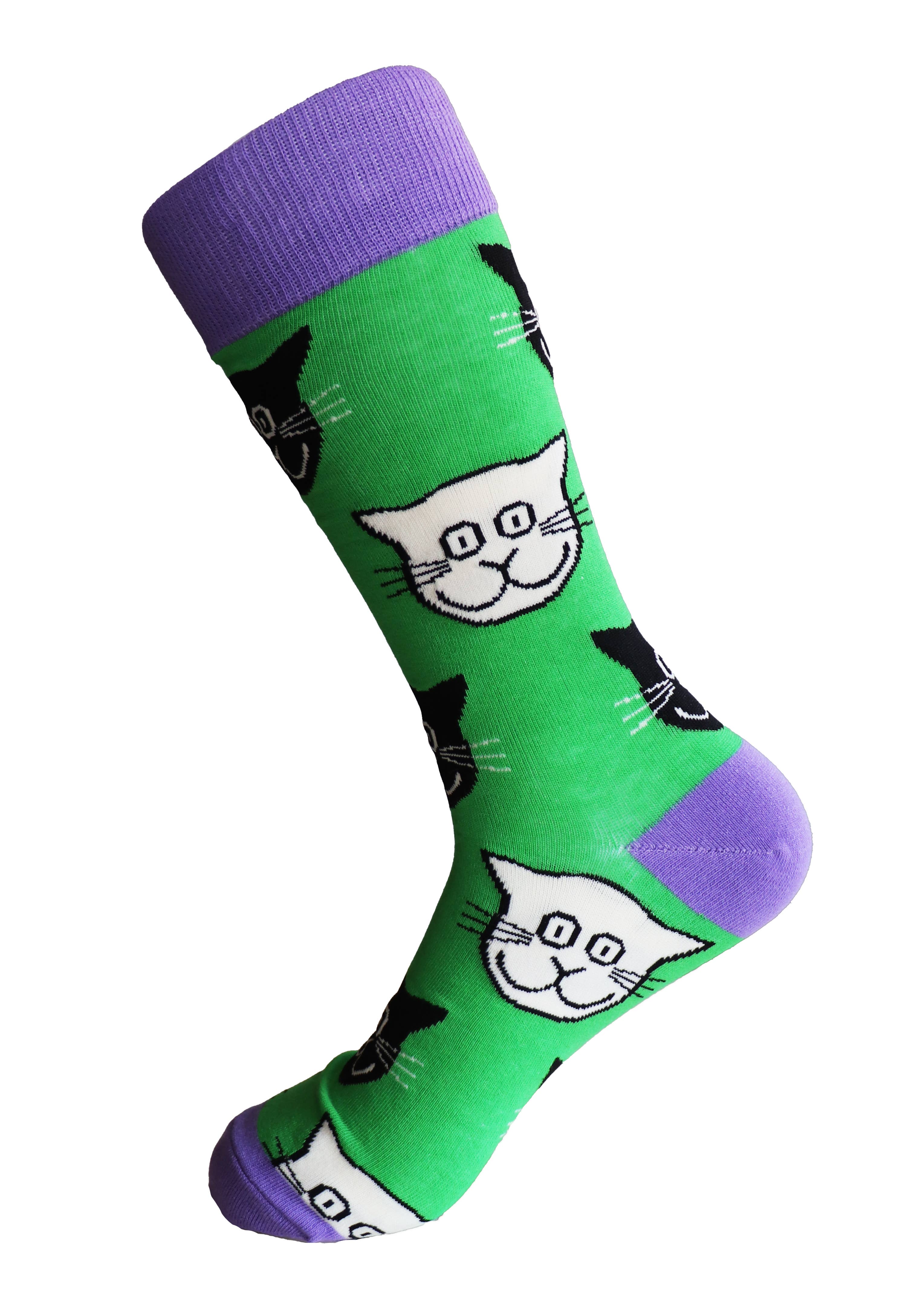 SoXcellent - Black White Cat Animal Unisex Casual Pattern Crew Fun Socks