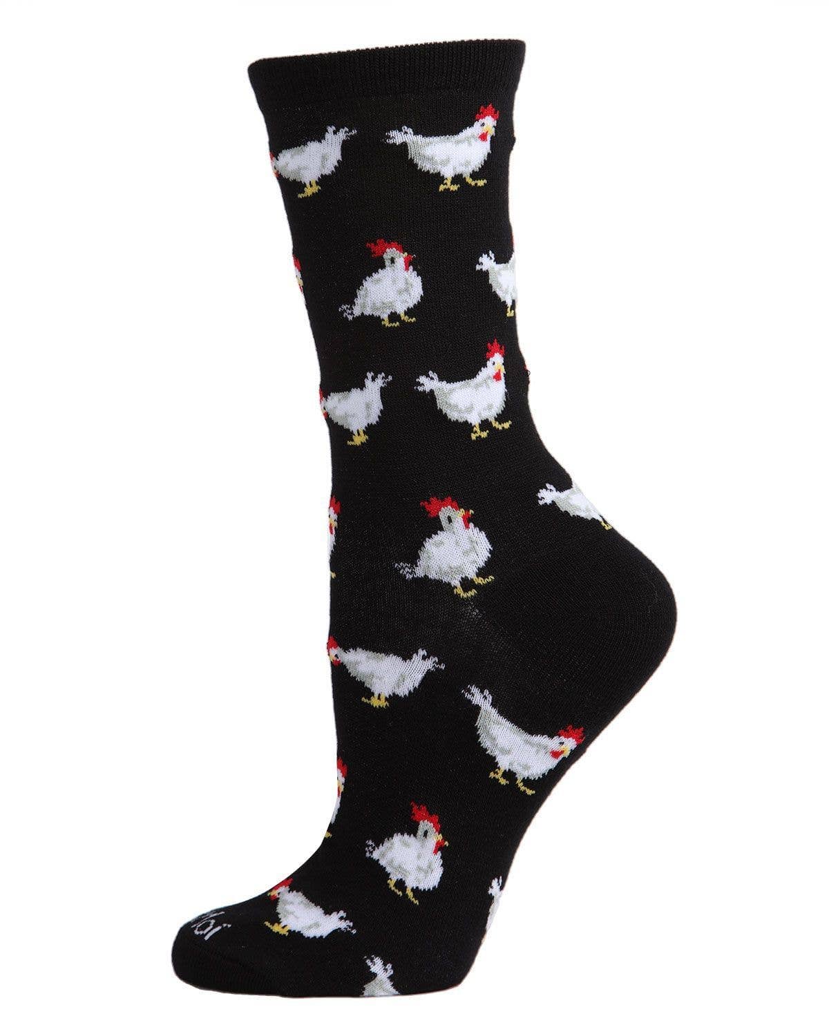 MeMoi - Women's - Chickens - Bamboo Crew Socks