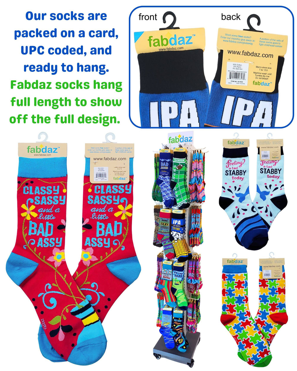 Fabdaz - Zero F*cks Left to Give Men's Novelty Crew Socks