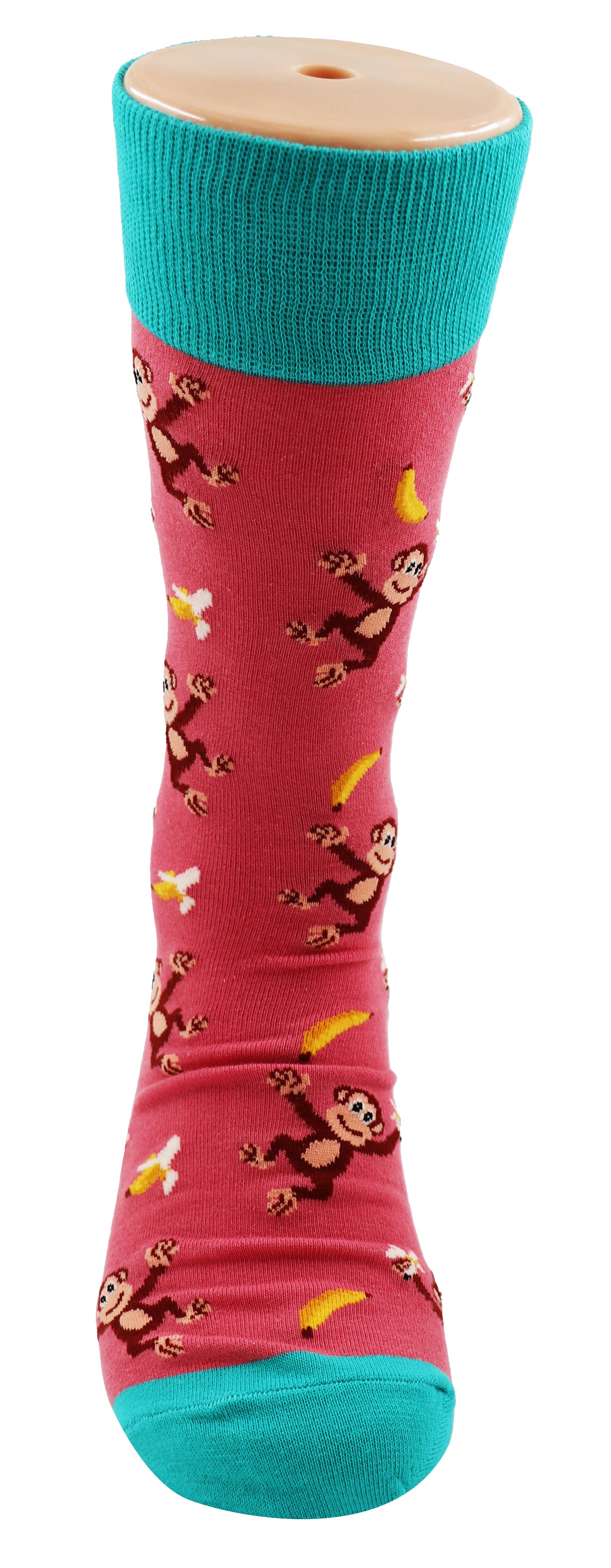 SoXcellent - Monkey Banana Unisex Fun Crew Novelty Funny Socks