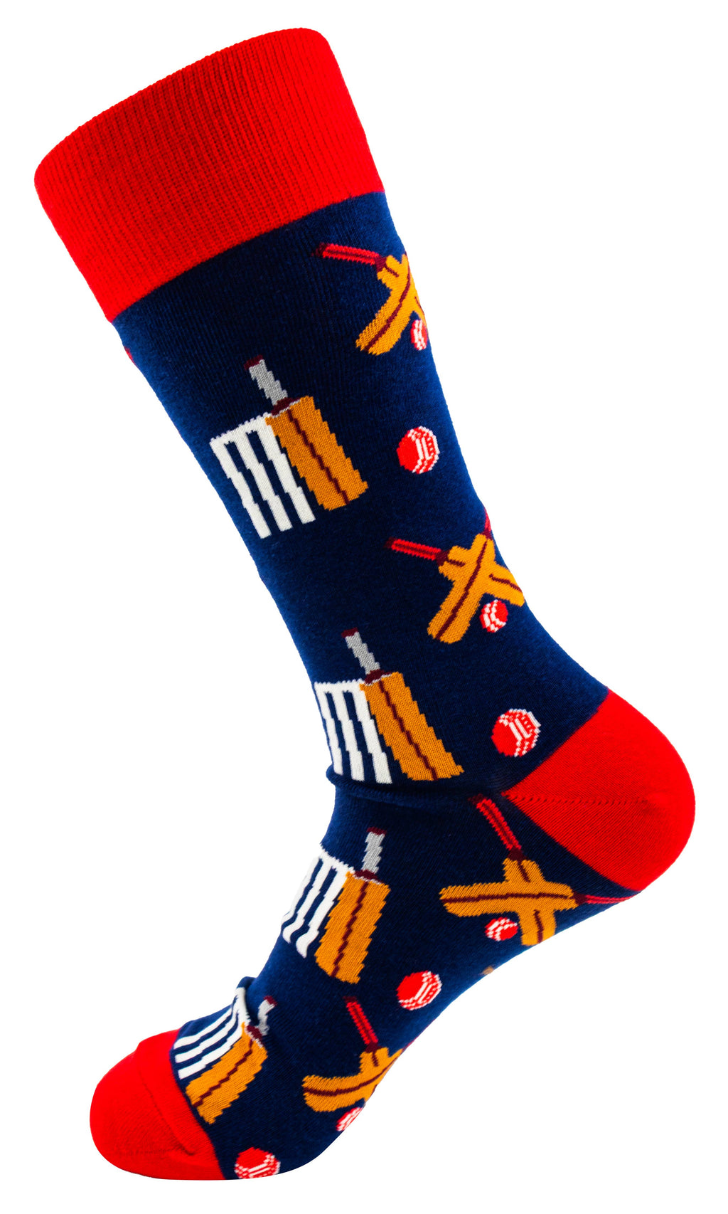 SoXcellent - Cricket Bat Wickets Ball Unisex Crew Novelty Funny Socks