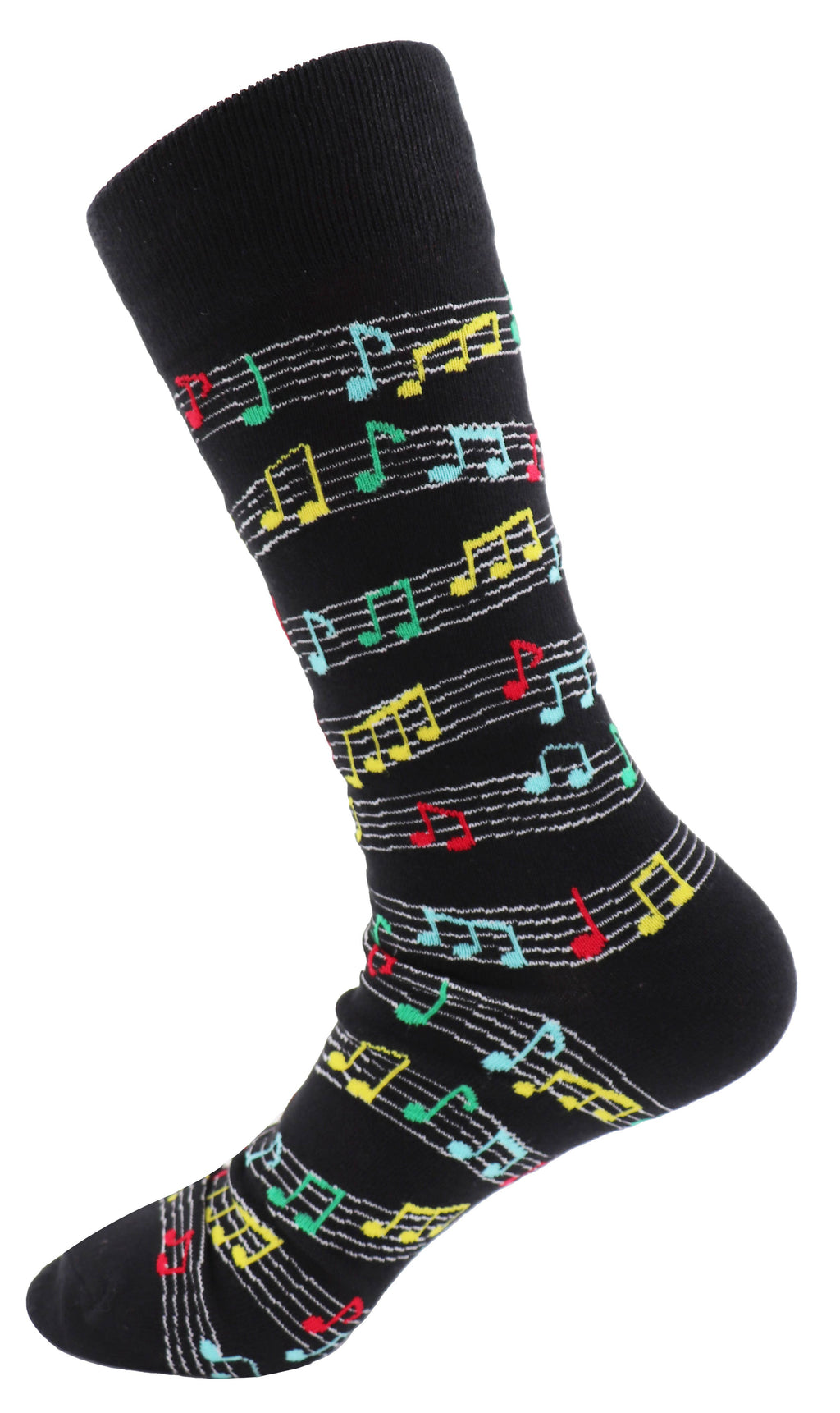 SoXcellent - Music Note Wave Black Unisex Crew Novelty Funny Socks