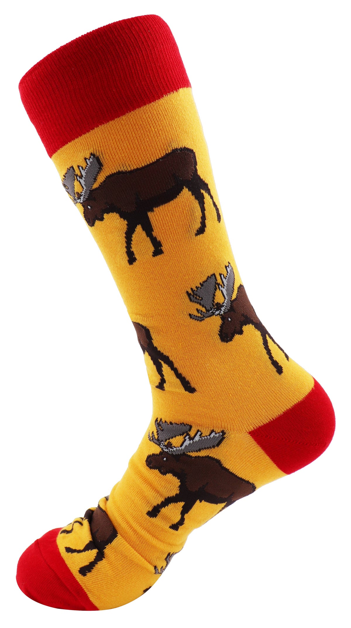 SoXcellent - Moose Unisex Fun Crew Novelty Funny Socks - M