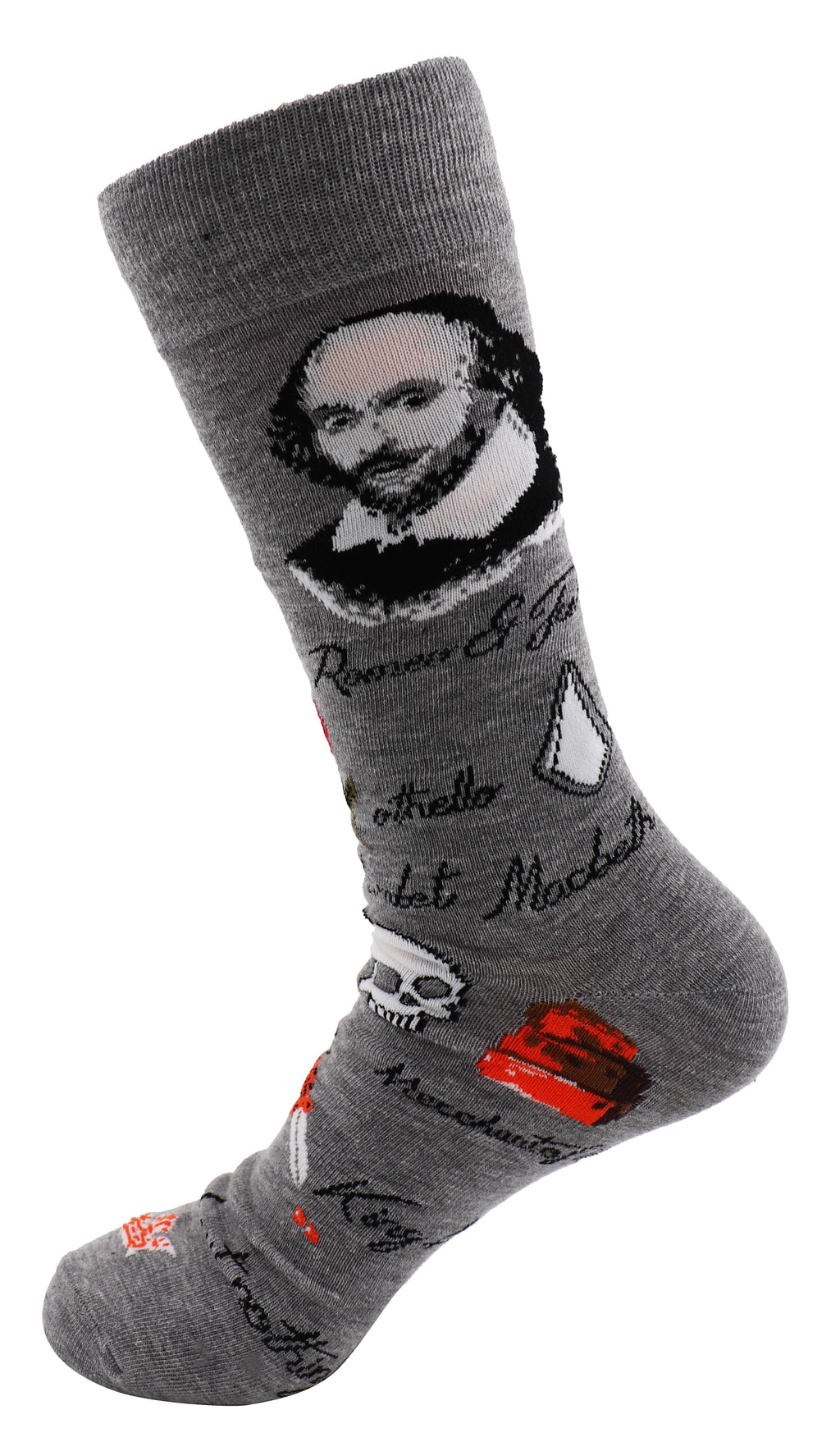 SoXcellent - Shakespeare Unisex Crew Novelty Funny Socks - M