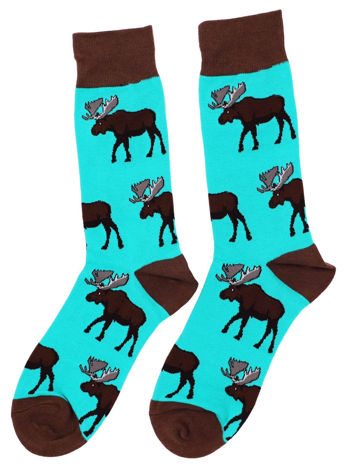 SoXcellent - Moose Unisex Fun Crew Novelty Funny Socks - M