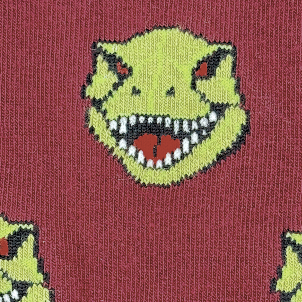 Friday Sock Co. - Men's Dino Face & Side Mid-Calf Socks - Fun Gift for Him