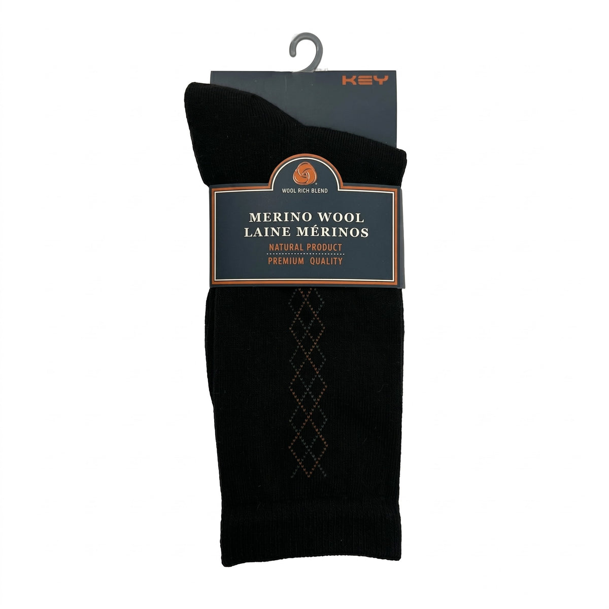 KEY - Women's - MERINO WOOL - ARGYLE Dress Socks