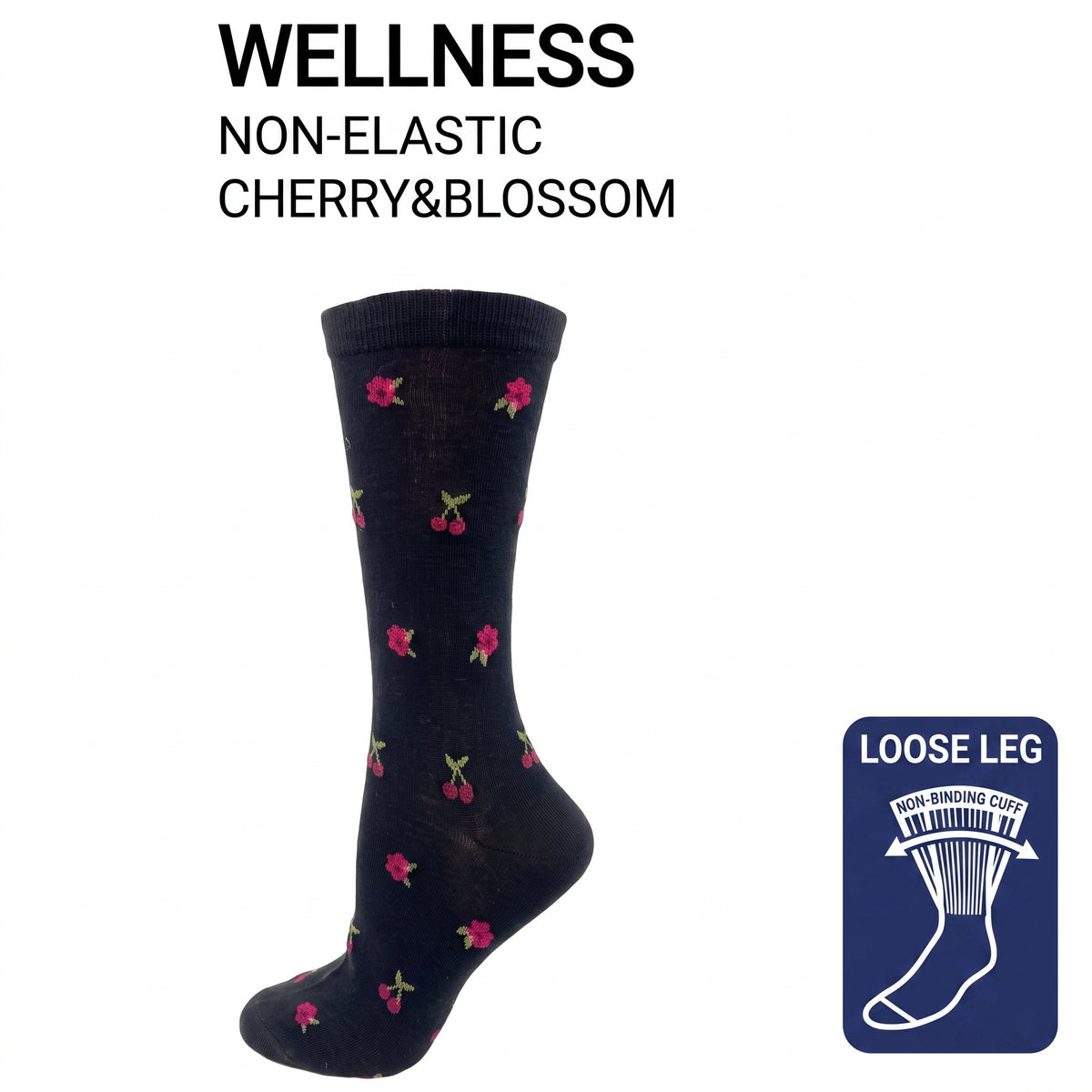 KEY - Diabetic Wellness - Women's - non-Elastic - CHERRY & BLOSSOM