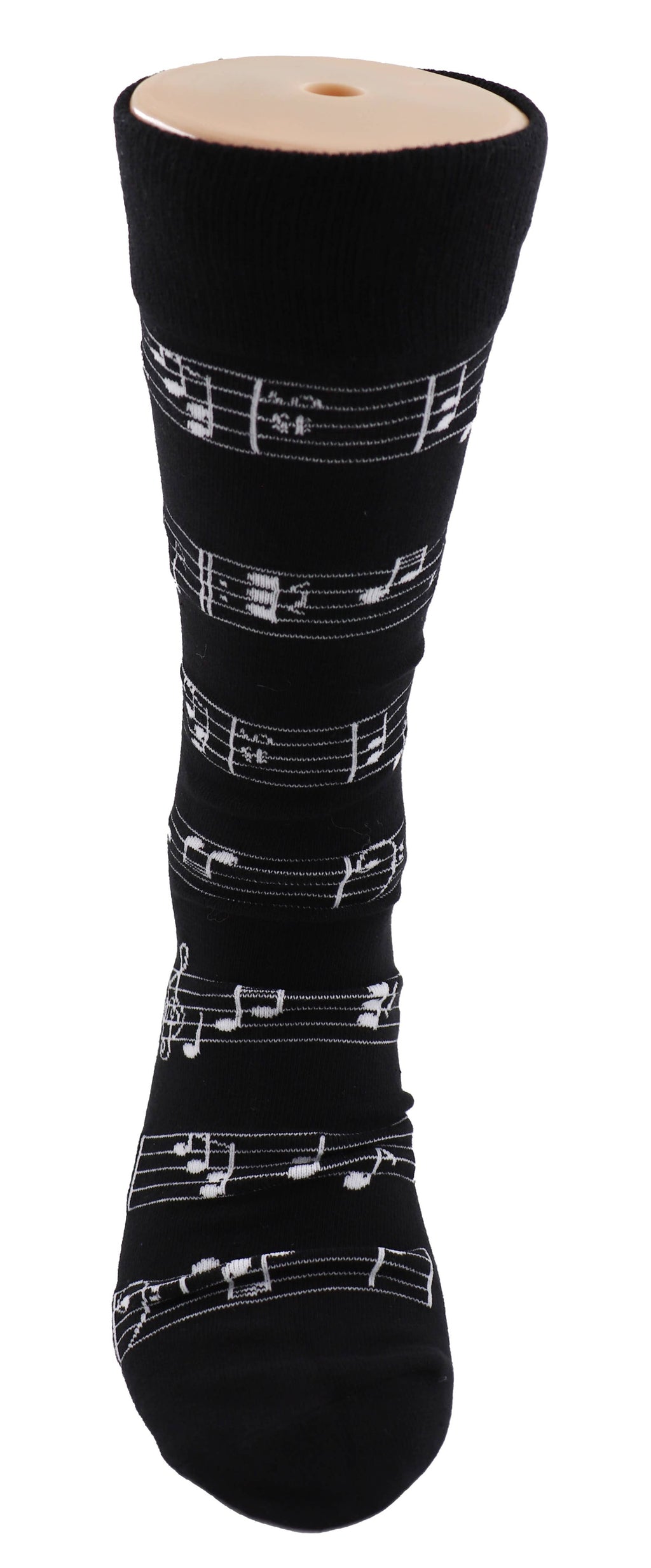 SoXcellent - Music Note Black White Unisex Crew Novelty Funny Socks - M