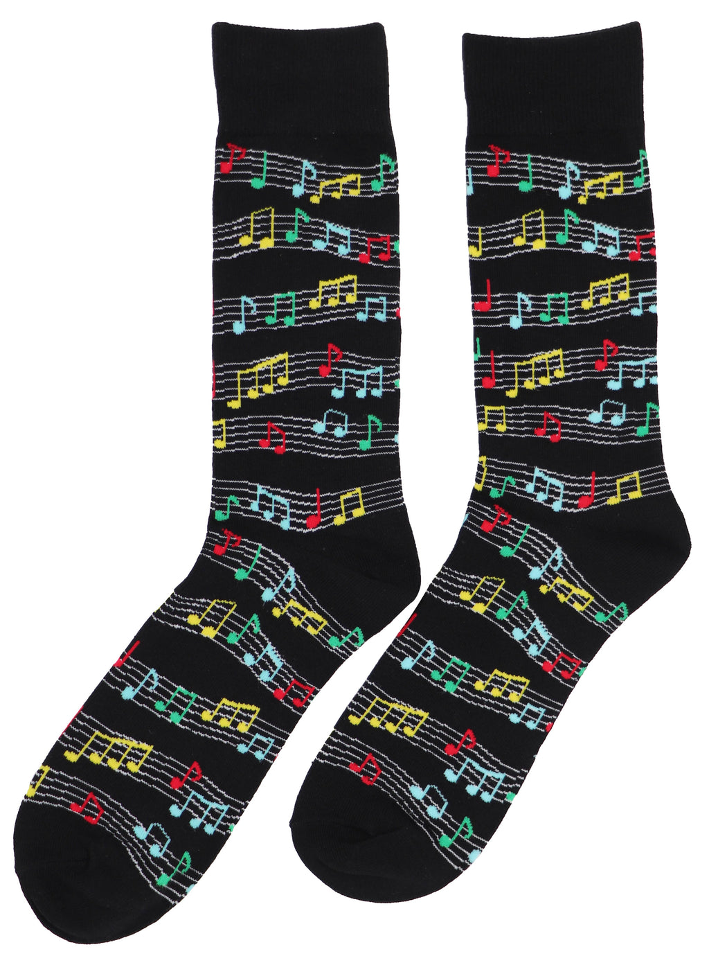 SoXcellent - Music Note Wave Black Unisex Crew Novelty Funny Socks