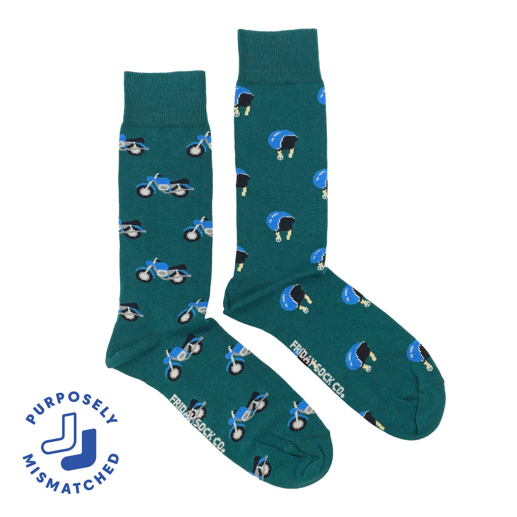 Friday Sock Co. - Men's Motorcycle Helmet & Motorcycle Mid-Calf Socks