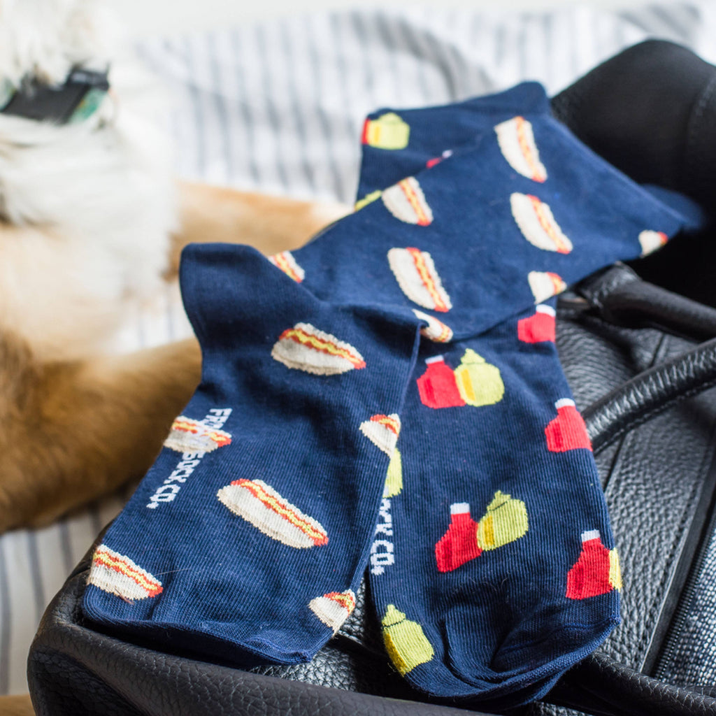 Friday Sock Co. - Men’s Mustard, Ketchup & Hot Dog Mid-Calf Socks