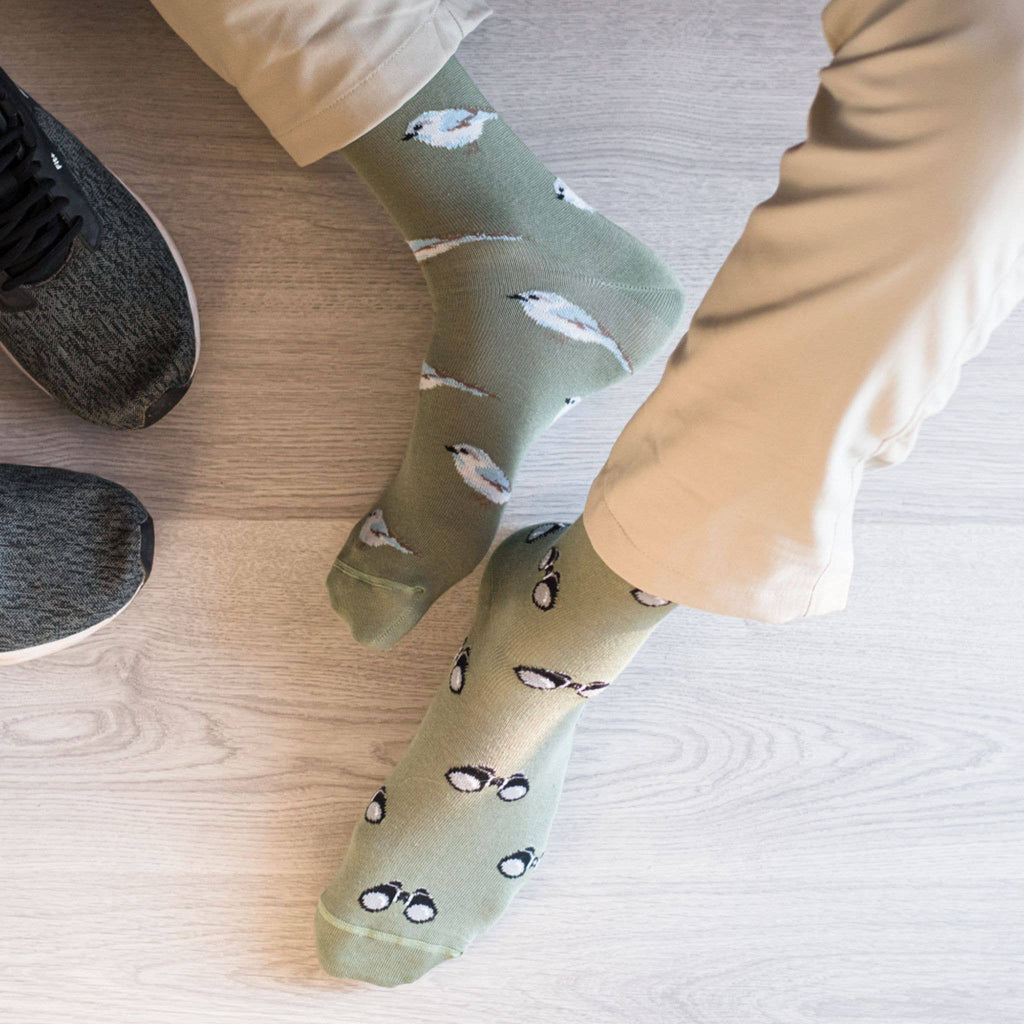 Friday Sock Co. - Men's Bird Watching Mid-Calf Socks - Premium Made in Italy