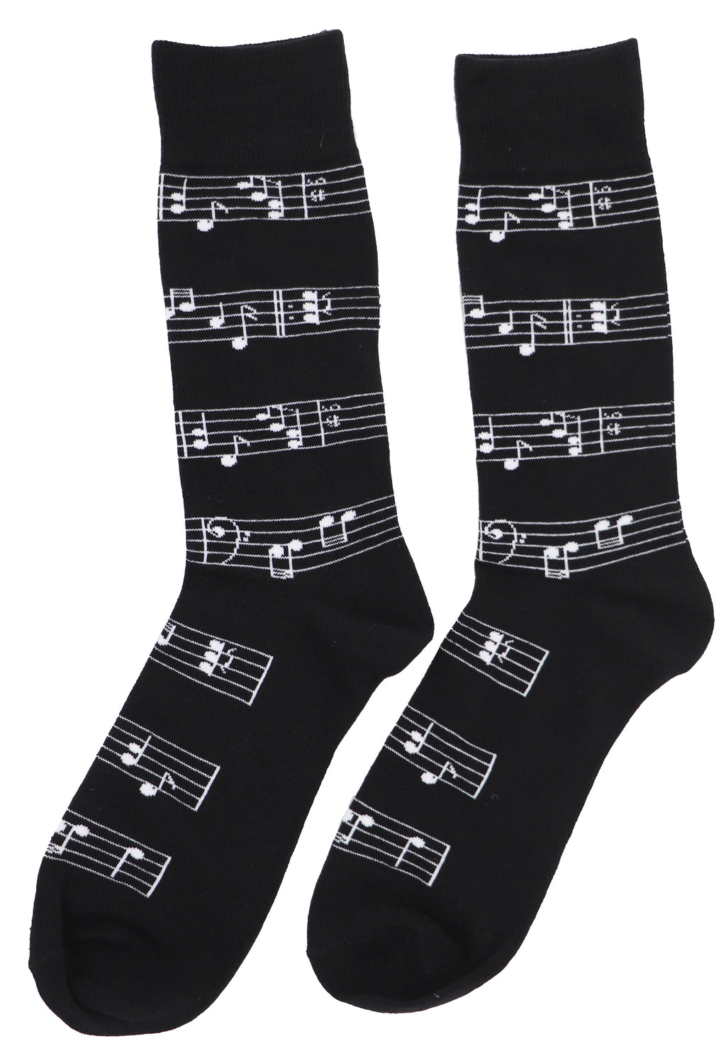 SoXcellent - Music Note Black White Unisex Crew Novelty Funny Socks - M