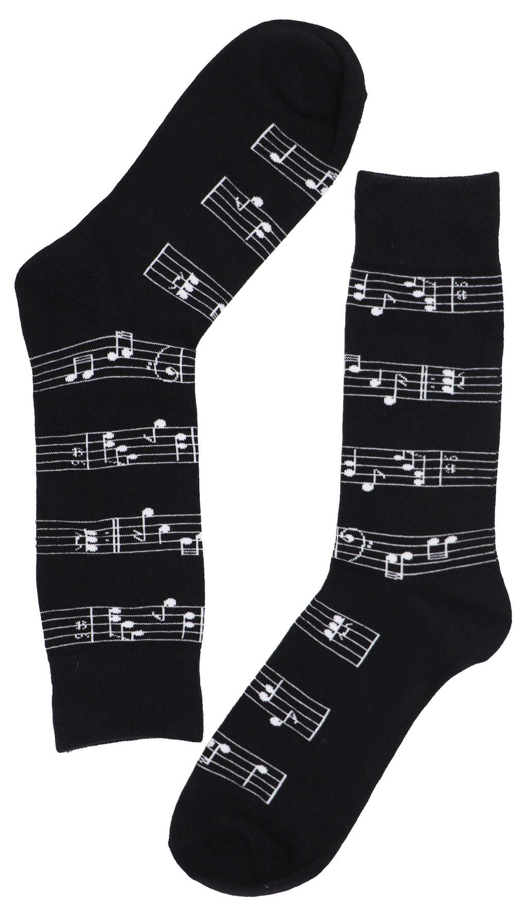 SoXcellent - Music Note Black White Unisex Crew Novelty Funny Socks - M