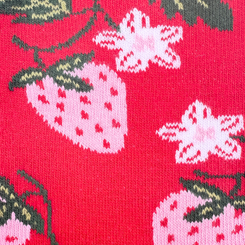 Friday Sock Co. - Women's Strawberry Crew Socks - Fun Spring Gift for Mom
