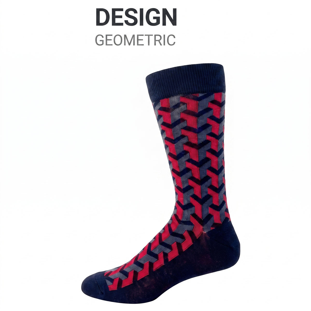 KEY - Men's Dress Socks - [FW26] GEOMETRIC: BLACK